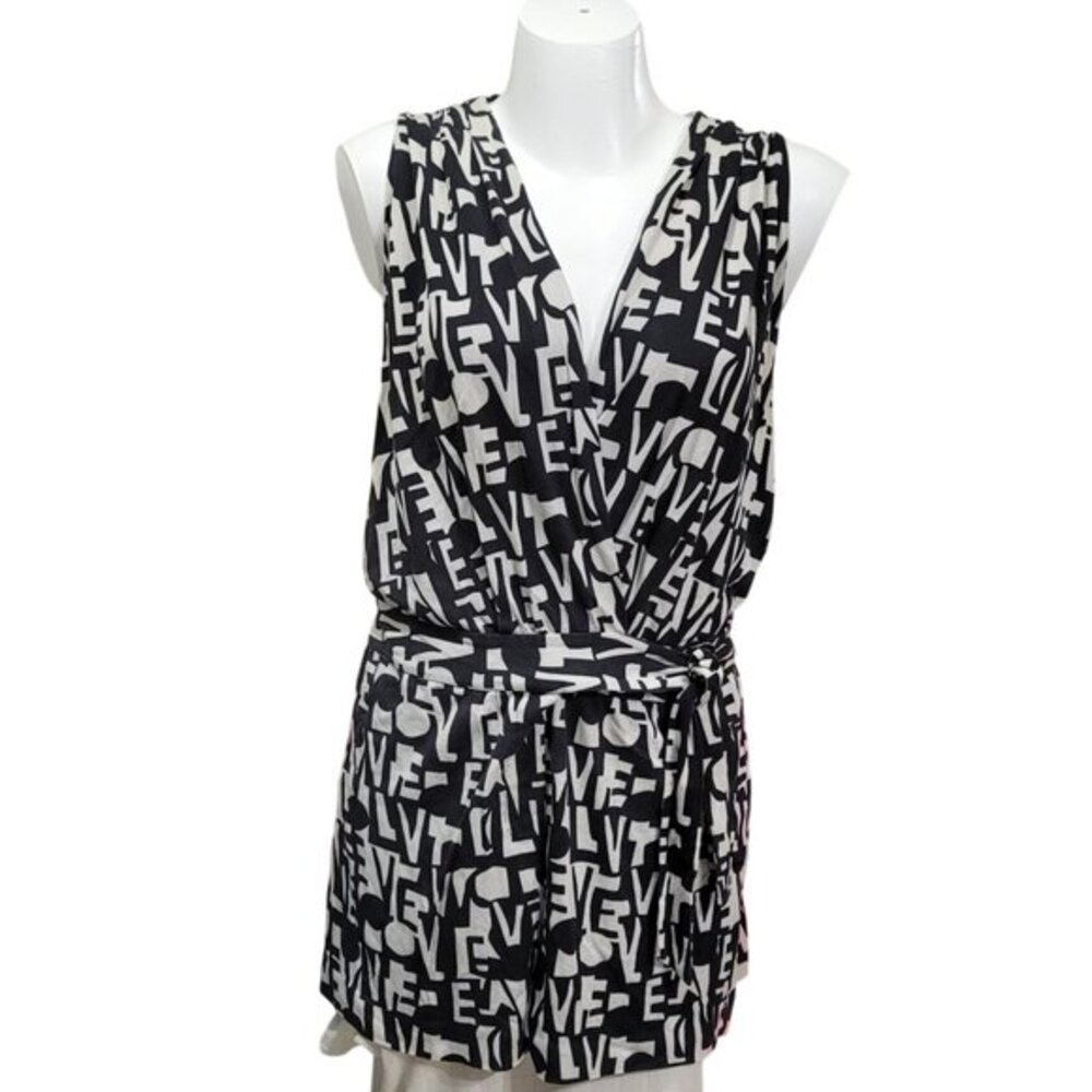 Diane Von Furstenberg Silk Romper Ishi XL Playsuit Jumpsuit